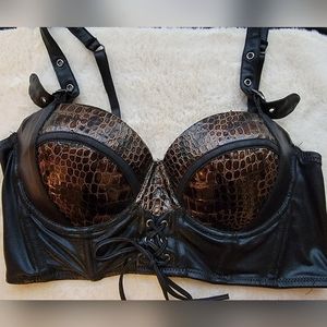 Entry Underwire Faux Snakeskin Adjustable Bralette